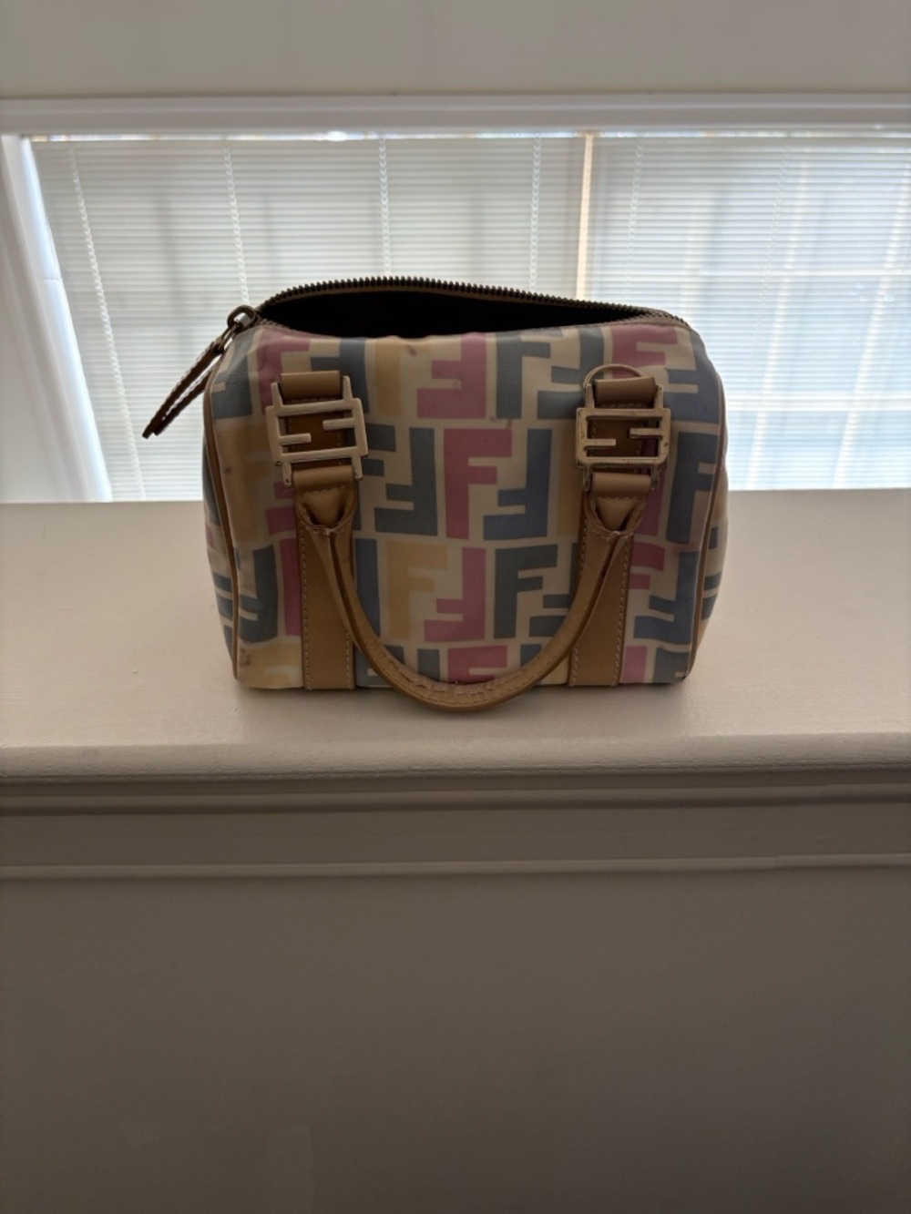 FENDI Multicolor Logo Print Women's Top-Handle Bag